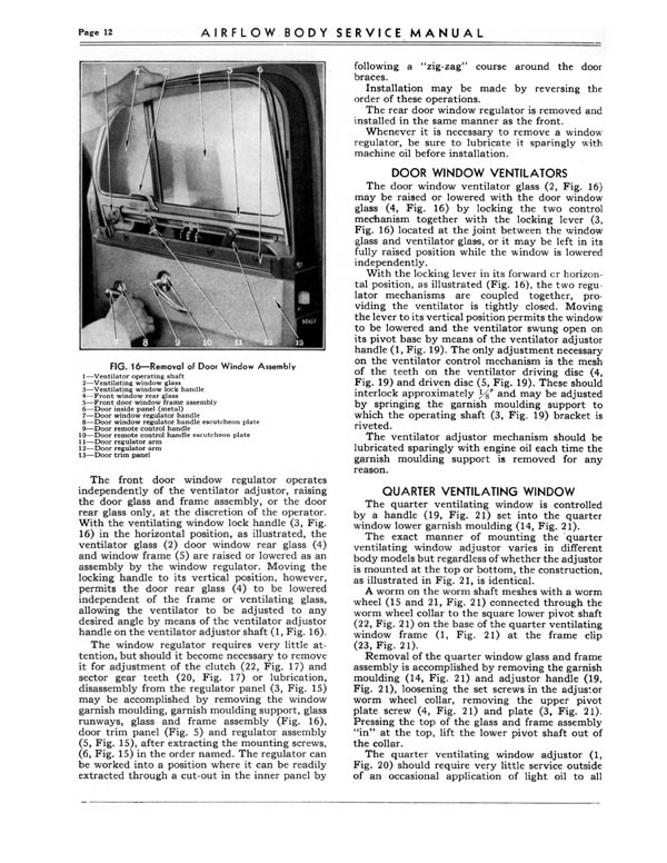 1934 Chrysler Airflow Body Service Manual Page 19